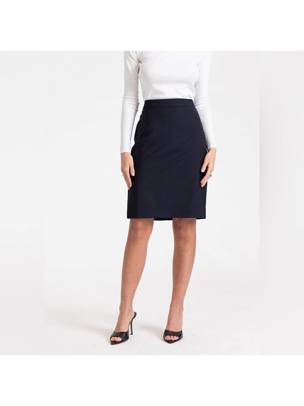 Filippa K Wool Blend Navy Pencil Skirt Sz XS